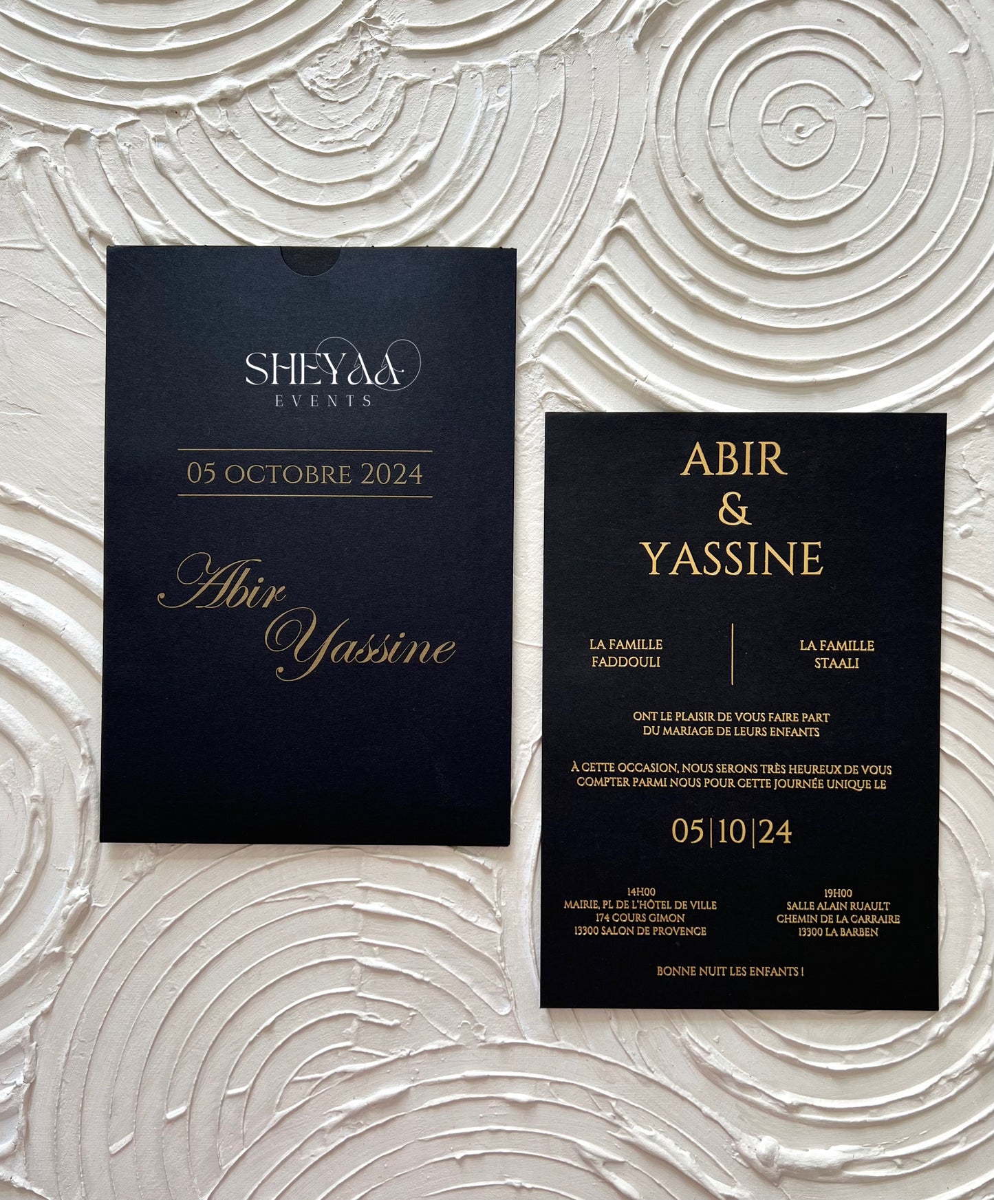 Faire-part black & gold