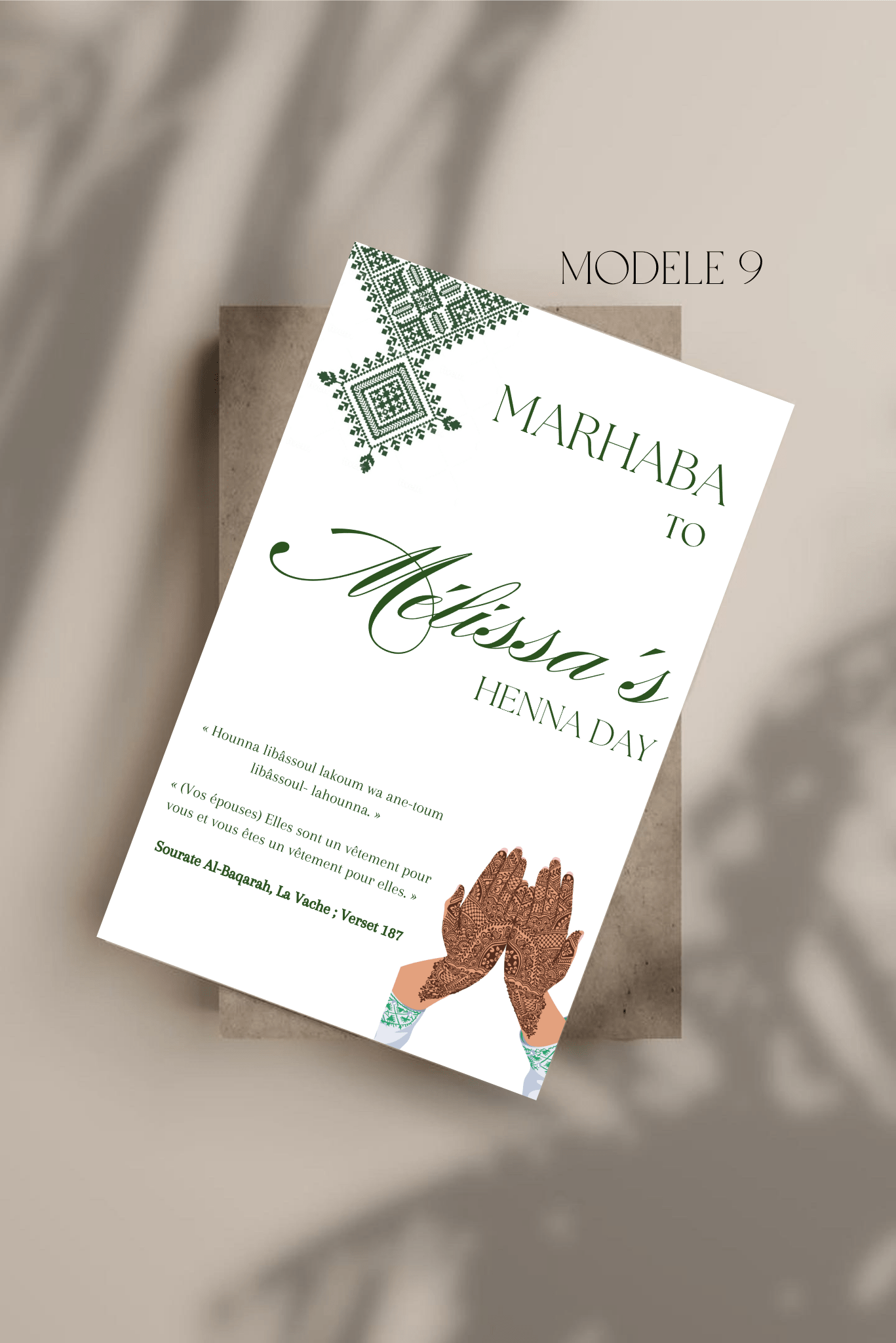 Carte de bienvenue henna