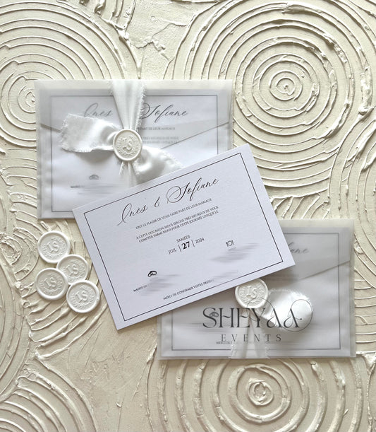 Faire-part avec enveloppes transparentes