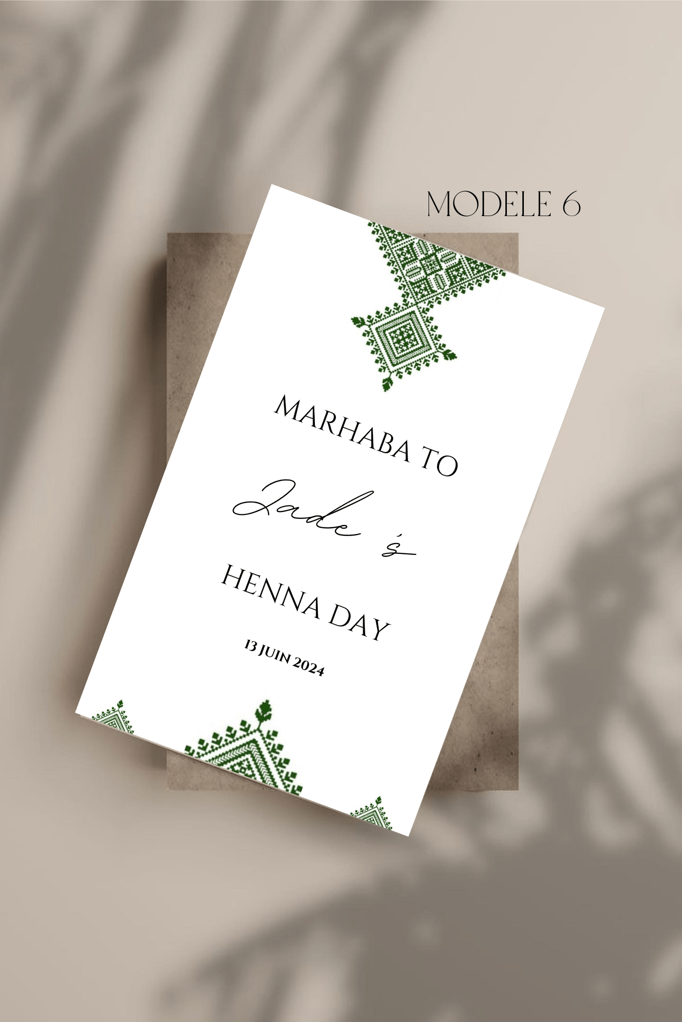 Carte de bienvenue henna